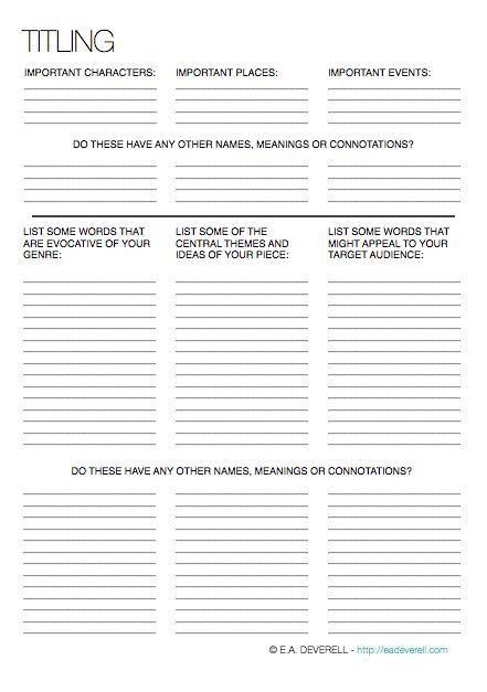 I Always Come Back To This Writing Worksheet To Help Me Brainstorm