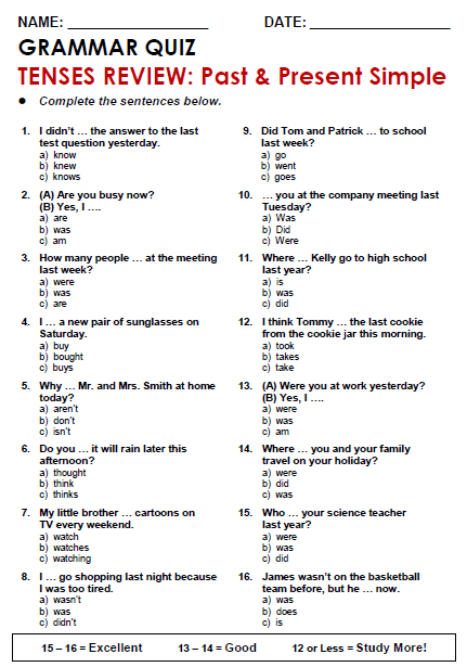 Tenses  Review