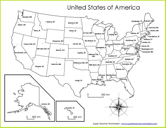 Super Teacher Worksheets Has A Variety Of Usa Maps! Choose From