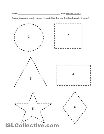 Printable Shape Tracing Worksheets