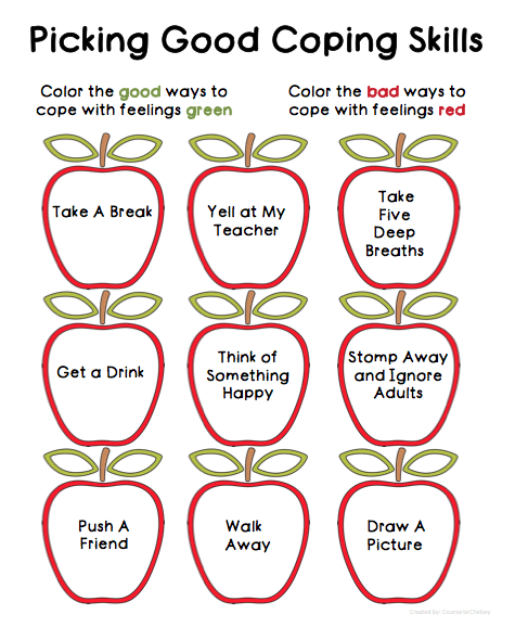 Coping Skills Worksheets For Kids