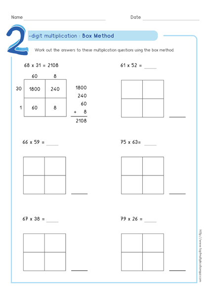 Box Method Multiplication 2