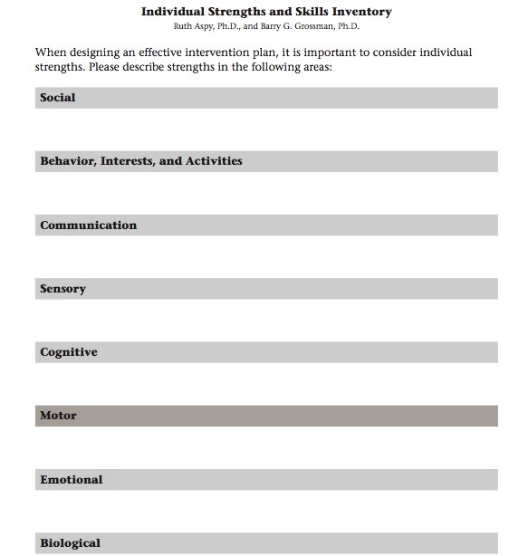 Pdf File On Individual Strengths And Skills Inventory Worksheet By