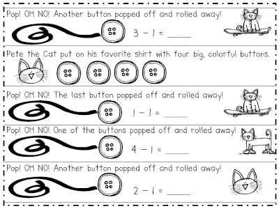 Pete The Cat And His Four Groovy Buttons Worksheets