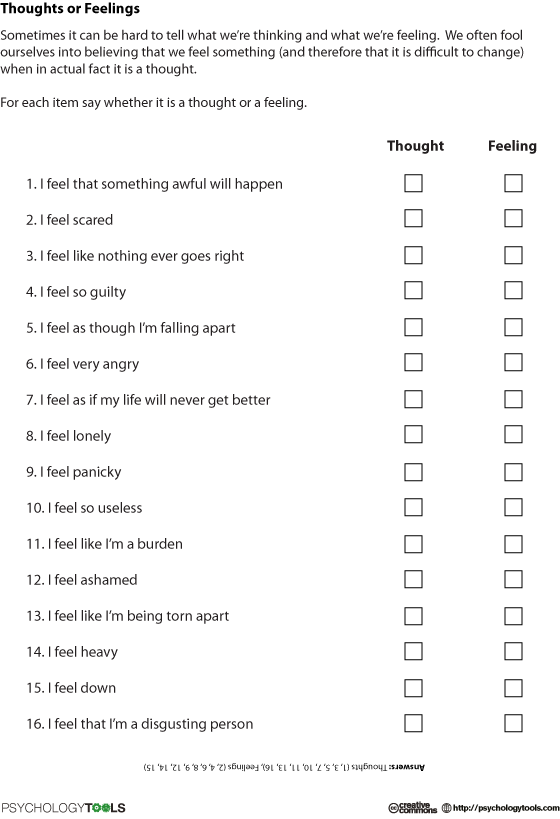 Thoughts Or Feelings