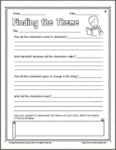 Theme Worksheets 4th Grade