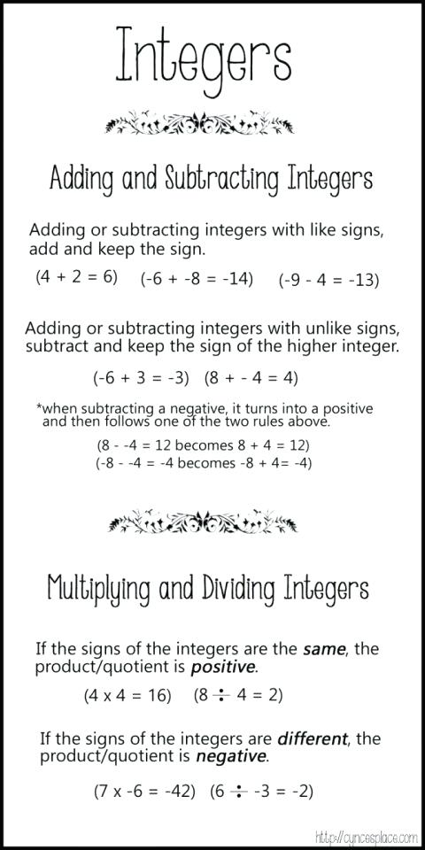 Adding And Subtracting Integers Worksheets Grade 8