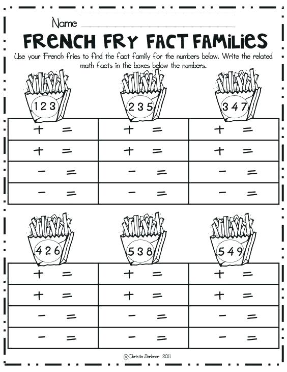 Addition Fact Families Math Fact Families Worksheets Grade Three