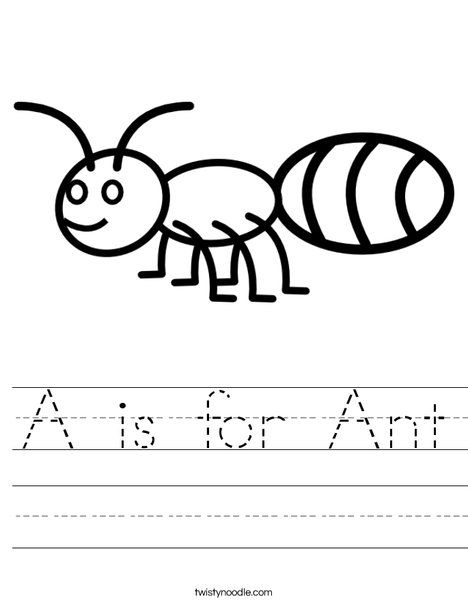 A Is For Ant Worksheet