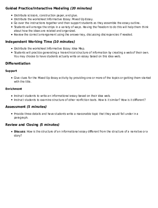 All About The Informative Essay