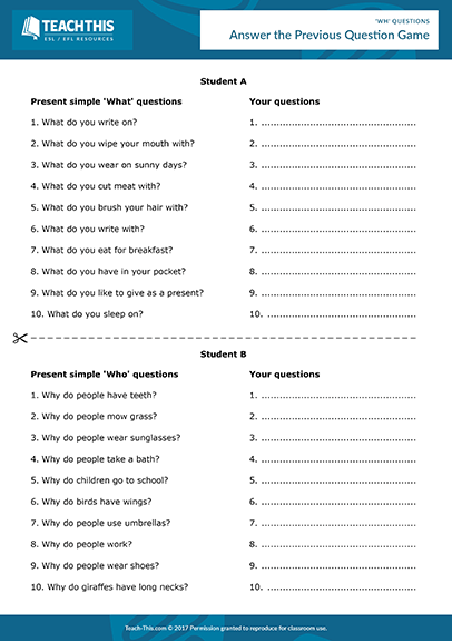 Asking Questions Esl Games Activities Worksheets