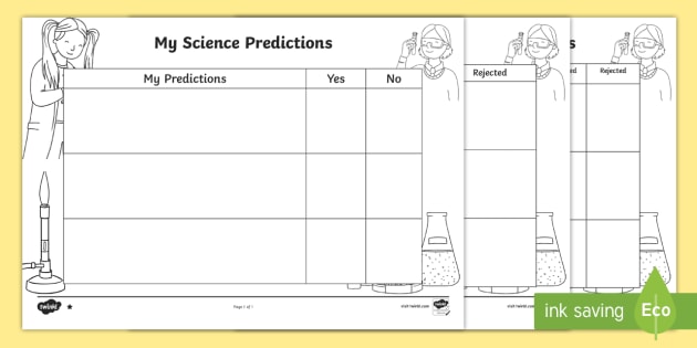 Science Predictions Differentiated Worksheet   Worksheets