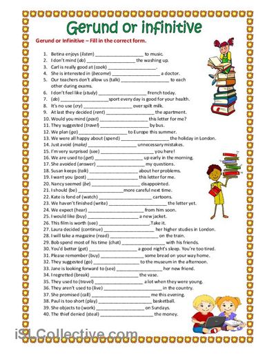 Gerund Or Infinitive  Worksheet