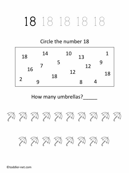 Number 18 Worksheet