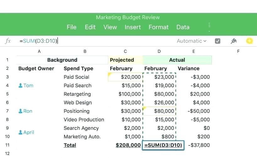 10 Column Worksheet Excel Template