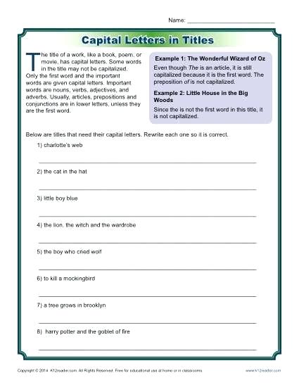 Free Printable Capitalization And Punctuation Worksheets Free