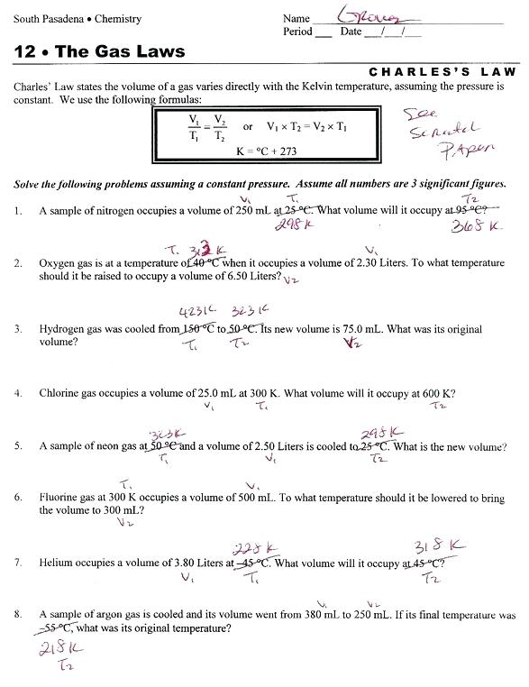 Chemistry If8766 Worksheet Answers Ideal Gas Law Worksheet Answers