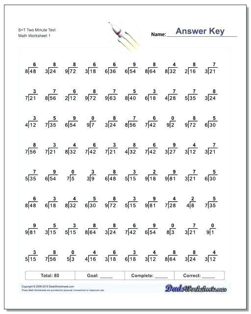 1 Minute Math Worksheets The Mad Minute Division Worksheets Mad