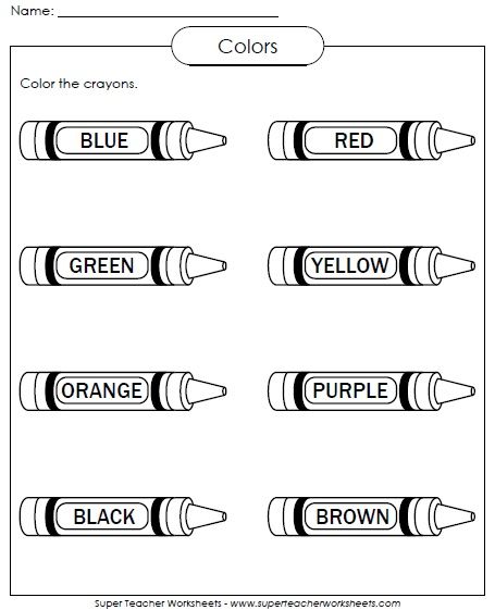 Color Worksheets For Preschool