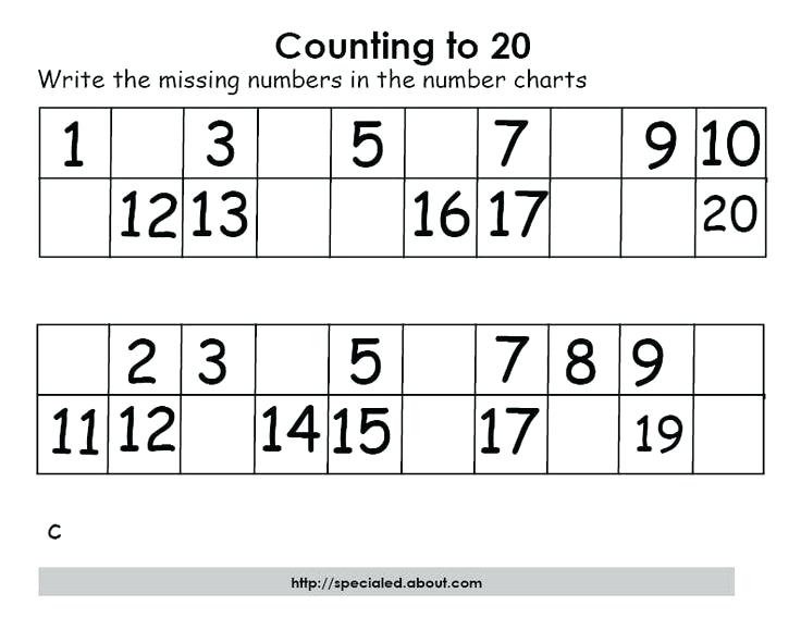 Counting Worksheets For Kindergarten 1 20