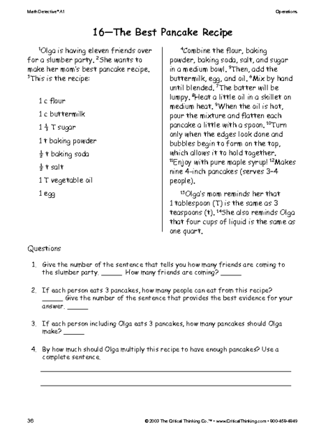 Critical Thinking Worksheet Grades 3