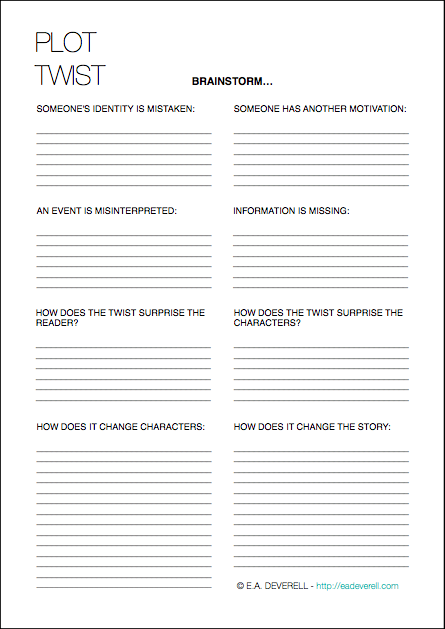 Plot Twists (writing Worksheet Wednesday)