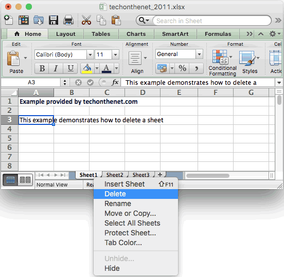 Ms Excel 2011 For Mac  Delete A Sheet