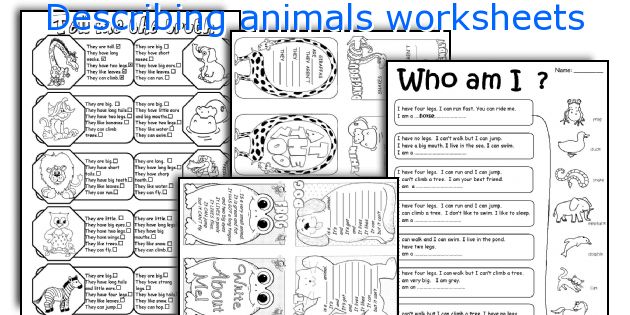 Describing Animals Worksheets