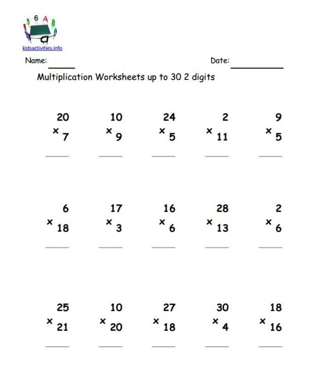 4th Grade Math 2 Digit Multiplication Worksheets â Eng Say