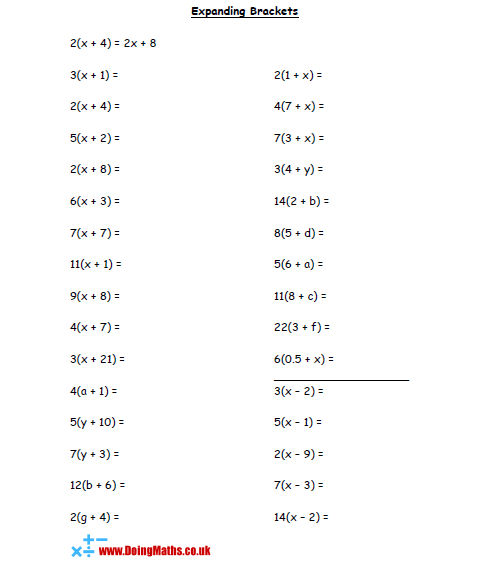 Expanding Brackets