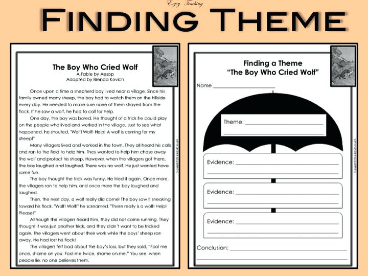 Worksheets For Theme Free Identifying 3rd Grade Worksheet