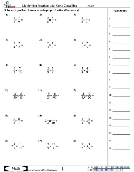Cross Multiplication Problems Worksheet