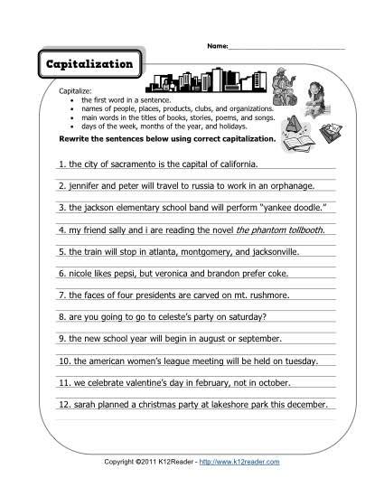 Free Capitalization Worksheets 2019 Arithmetic And Geometric