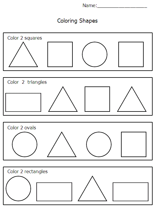 Free Shapes Worksheets