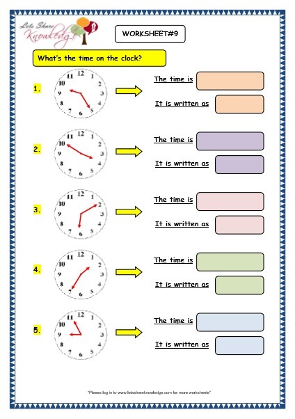Time Worksheets For Grade 5