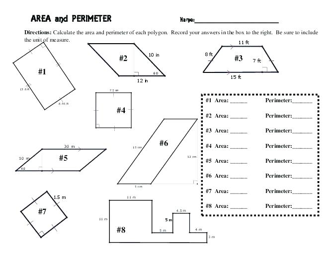Grade 8 Maths Worksheets With Answers Area And Circumference Of A
