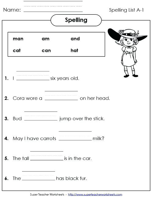Grade Spelling Lists Worksheets Spelling Worksheet English