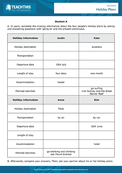 Holidays Esl Activities Worksheets Games