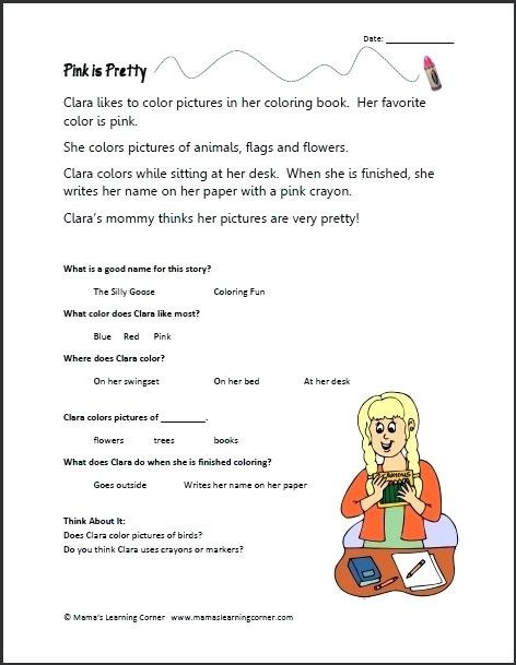 Kindergarten Reading Comprehension Worksheets Best Of Free