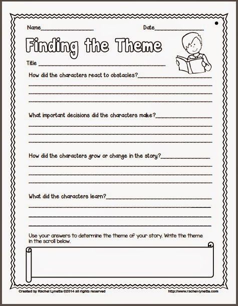 Main Idea And Theme Worksheets Worksheets Identifying Theme Free
