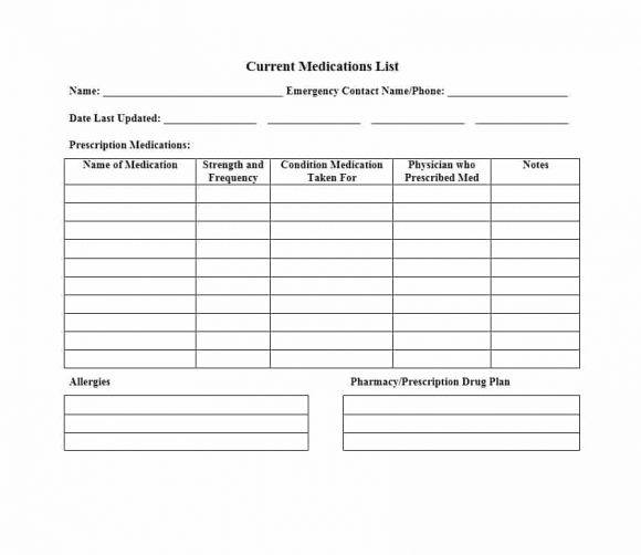 58 Medication List Templates For Any Patient [word, Excel, Pdf]