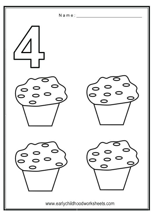 Number 4 Worksheets Kindergarten Number 4 Tracing Worksheets