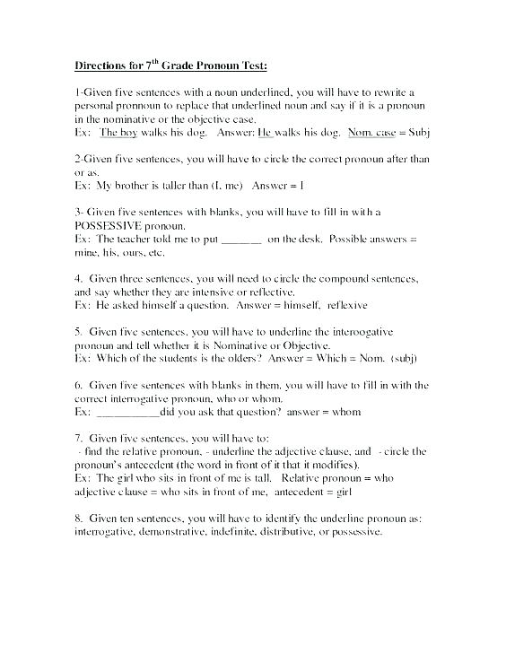Personal And Reflexive Pronouns Worksheets