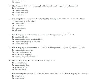 Properties Of Real Numbers Worksheets Real Numbers Chart