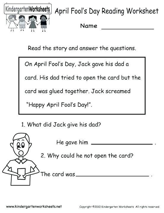 Preschool Comprehension Worksheets