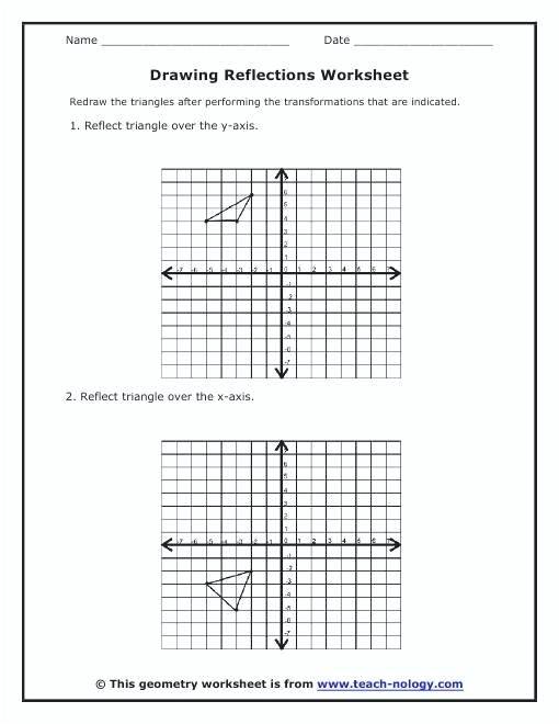 Reflection Geometry Worksheet Geometry Worksheets Transformations