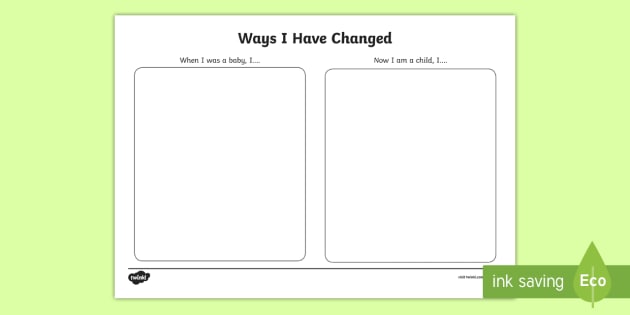 Ways I Have Changed Worksheet   Worksheet