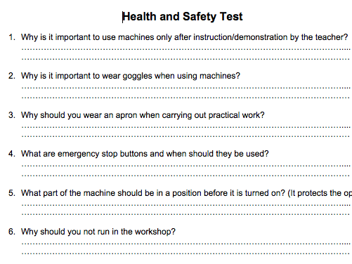 Tools & Health & Safety In The Workshop Worksheet By Lemd1983