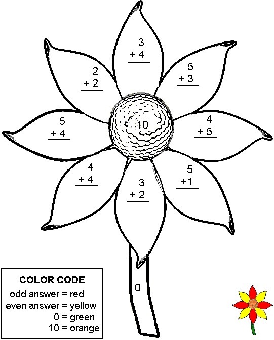 34 Color By Number Addition Worksheets