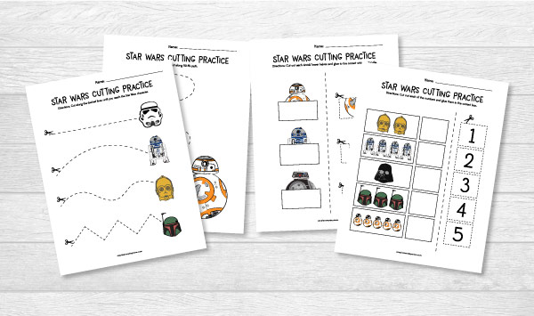 Star Wars Cutting Practice Worksheets For Early Learners
